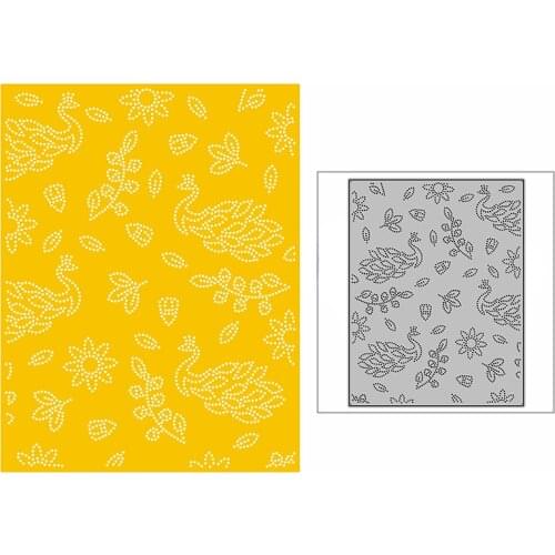 New Spotted Peafowl Leaves Background Plate Craft Embossing Mold 2021 Metal Cutting Dies for DIY Scrapbooking Album Card Making
