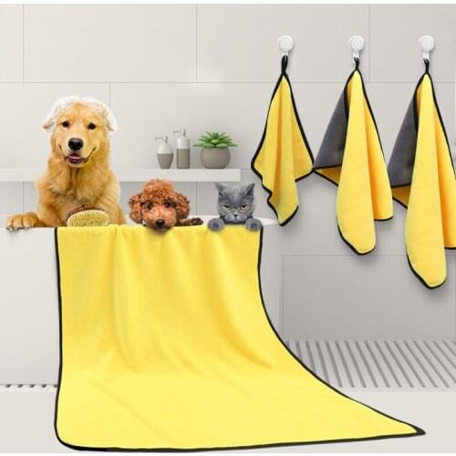 New Absorbent Towels for Dogs Cats Fashion Bath Towel Nano Fiber Quick-drying Thick Bath Towel Car Wiping Cloth Pet Supplies