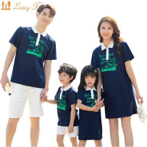 Family Clothing Mother Daughter Dress 2021 Summer Father Son T-Shirts Short Family Matching Outfits Men Women Girl Clothes