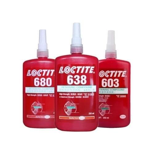 Wholesale 601 250ml loctite cylindrical parts holding glue 638 high strength high temperature bearing fastening glue 680