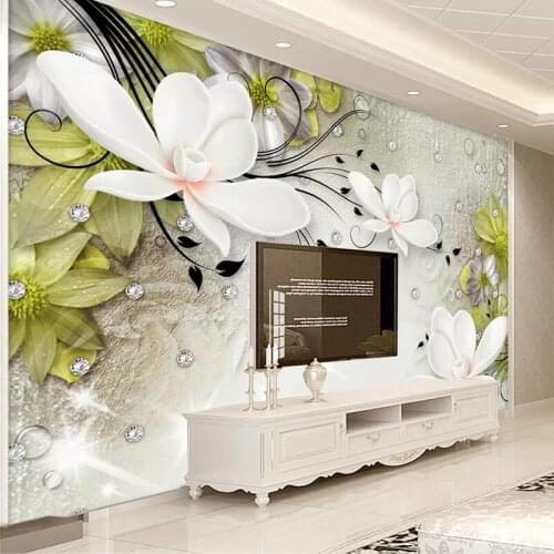 Custom Wallpaper European Style 3d Stereo Simple Flower Mural Wall Cloth Living Room Bedroom TV Background Wall Paper For Walls