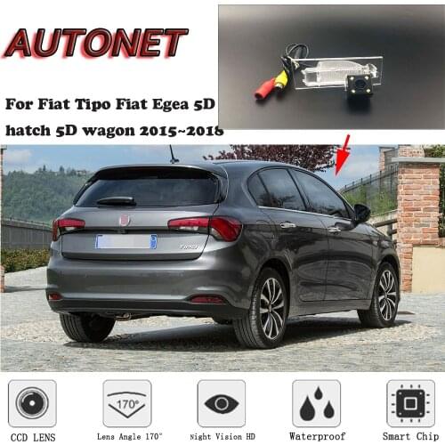 AUTONET HD Night Vision Backup Rear View camera For Fiat Tipo Fiat Egea 5D hatch 5D wagon 2015~2018 CCD/license plate camera