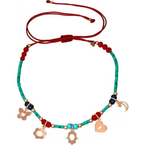 Argentum Concept-Stone Figured Silver Macrame Chance The anklets-H003101