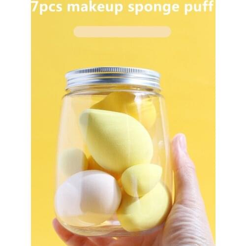 Makeup Sponge 7Pcs Cosmetics Puff Set Wet&dry Use Water Drop Fondation Blending Tools For Liquid Beauty Puff Sponge For Makeup
