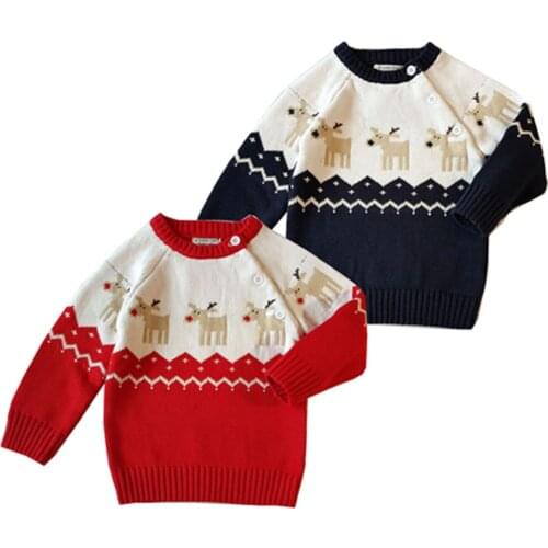 Boys Sweaters Christmas Sweater for Girls Kids Long Sleeve Knitting Cardigan Coat Toddler Girl Winter Clothes Kids Pullovers Top