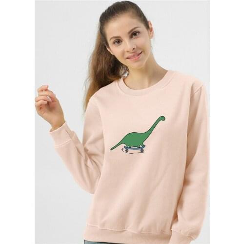 Skateboard Dinosaur Printed Sweatshirt Women Boy Hoodie Cute Hip Hop Kawaii Harajuku Oversized Womens Warm Hoodies Tops Clothes