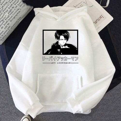 Hot Anime Attack On Titan Levi Ackerman 2021 Print Hoodie Sweatshirt Men/Women Pullover Hooded Oversized Casual Unisex Tops