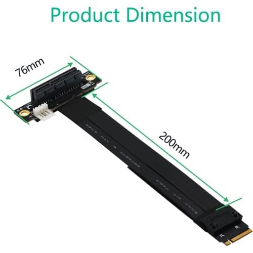 XT-XINTE PCIe x4 3.0 Extension Cable M.2 M Key to PCI Express 4x 2230/42/60/80 Riser Card Gen3.0 Extender Line cord 90degree