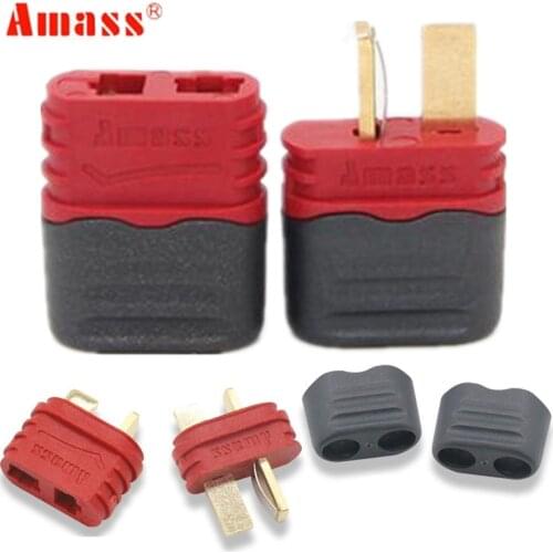 3pair/lot High Quality New Type Amass High Current T Plug Connector 40A Sheathed For Multi-axis Fixed-wing Model Aircraft 20%Off