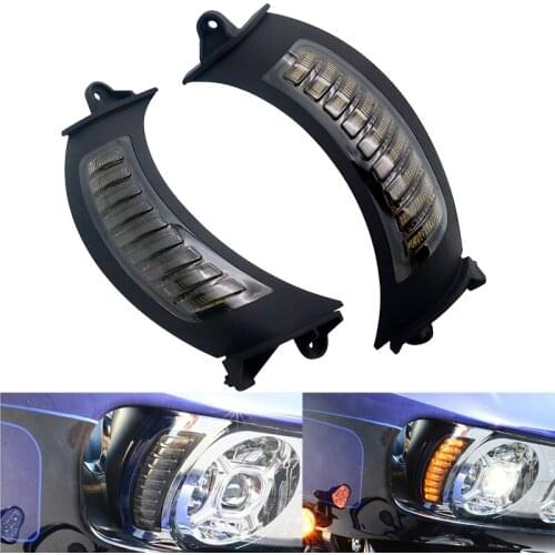 Amber Front Led Turn Signal Light with White DRL for Road Glide 2015-2020 Motorcycle Signal Lamp