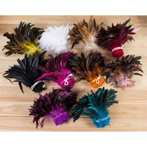 1yards/lot natural Coque feather trimpure white Rooster Tail Feather Fringe,cheap craft feathers for sale