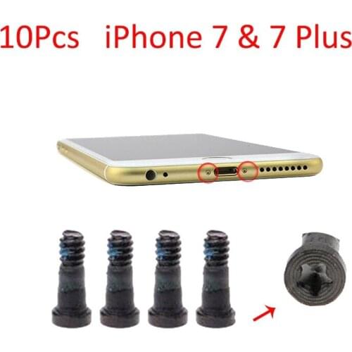 10Pcs Bottom Screws Pentalobe Replacement Screw Set For Apple iPhone 7 7Plus Black