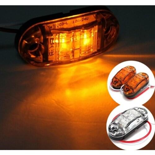 10Pcs 10V-30V LED Car Side Marker Tail Light White 10V-30V Trailer Truck Lamp Car Truck Trailer Lamp Kit Car Signal Light