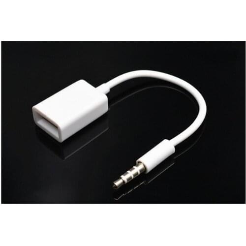 1000pcs 3.5mm Male AUX Audio Plug Jack To USB 2.0 Female Converter Cable Cord Fr Car MP3