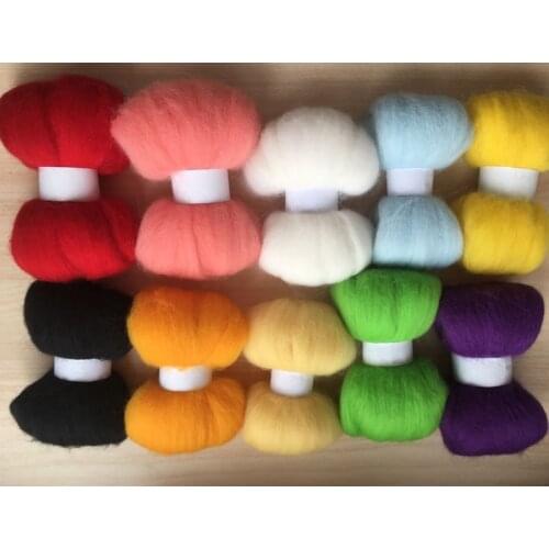 70s DIY merino combed 100% wool felting needle wool fiber 10g/10pcs/lot
