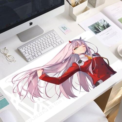 Anime Zero Two Kawaii Mouse Pad Gamer Laptop Mini Game Accessories Gamer Keyboard mouse pad 900x400mm mouse pad manga mouse pad