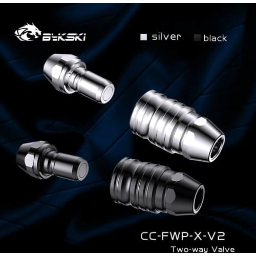 Bykski CC-FWP-X-V2,2 ways Quick Disconnected Water Stop Valve,Dual Water-cooled Cut-off Drain Valve,PC Liquid Cooling Fitting