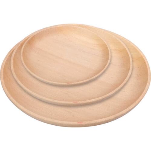 Round Shape Wooden Serving Tray Food Tea Table Tray Coffee Serving Plate Gadget