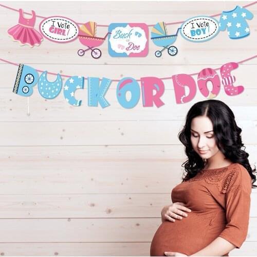 Buck or Doe Theme Party Banners Pink Blue Baby Shower Party Favors Guess Boy or Girl Party Supplies