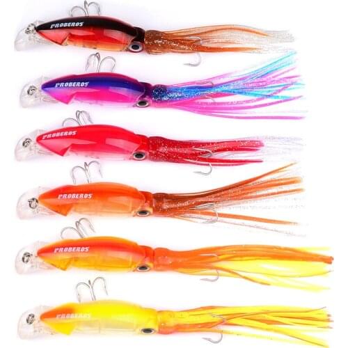 HiUmi 6 pieces of high quality bait 12.2 cm 22.2 g classic minnow bait squid bait 6 colors fishing tackle
