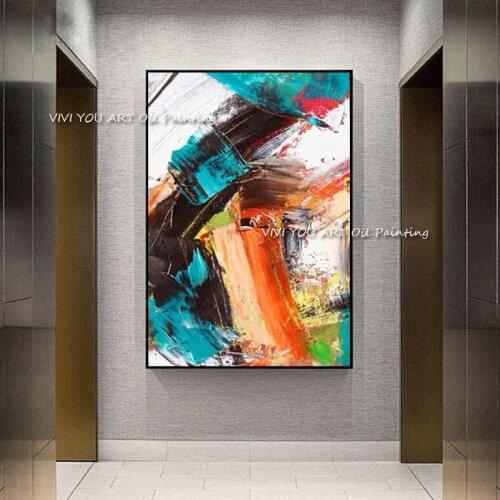 Larger Size Colorful Graffiti Oil Abstract Painting Art Wall Canvas Handmade for Wall Art Picture for Living Room Home Decor