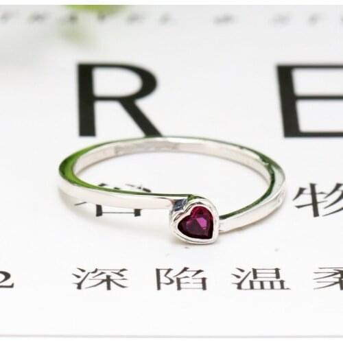 New Fashion Original 925 Silver Clear Tilted Heart Solitaire Ring For Women Wedding Engagement Pan Rings DropShip Wholesale