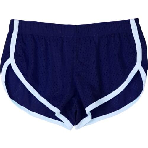 Summer Men Casual Sport Shorts Pure Color Breathable Net Running Hot Pants Elastic Waistband Casual Shorts Lounging Sleepwear