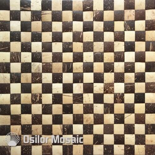 Southeast Asia style natural 100% coconut shell mosaic tile for home decoration