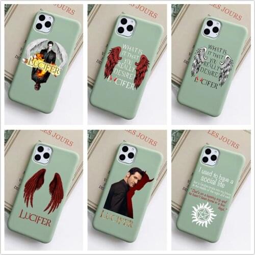 American TV Degenerate angel Lucifer Candy green TPU soft silicone phone case for iPhone XR SE 6S 7 8 Plus X XS Max 11 Pro Max