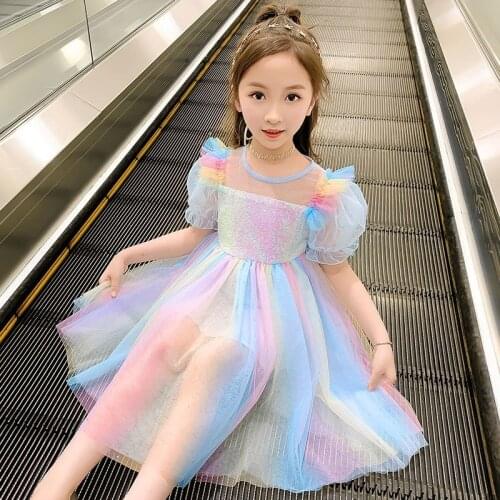 2021 New Girl Summer Dress For 4 6 8 10 Years Girls Clothing Kids Birthday Party Princess Costume Children Dresses