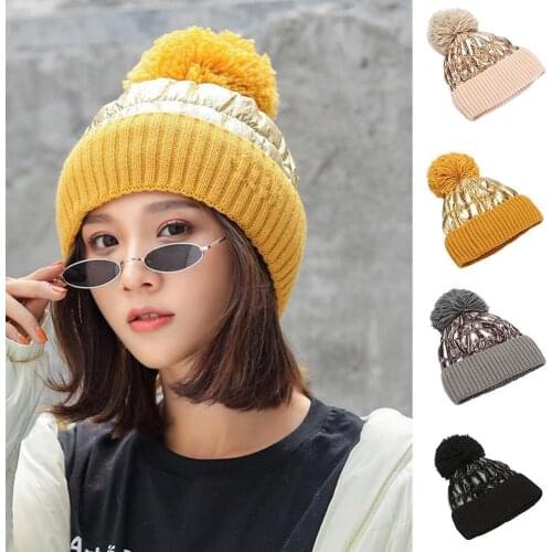 2021 New Winter Hats For Women Warm Pure Color Wool Knitted Hats Female Fashion INS Hot Sale Beanie Caps Thick Woolen Hat