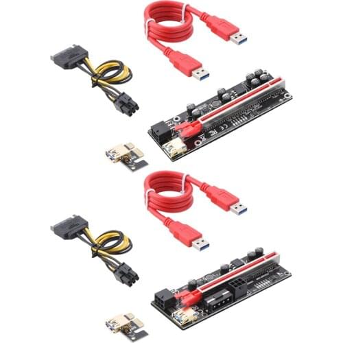 USB3.0 PCIE Riser Card PCI Express 1X to 16X Extender PCIe Adapter SATA 15Pin to 6Pin Power for Graphics Card