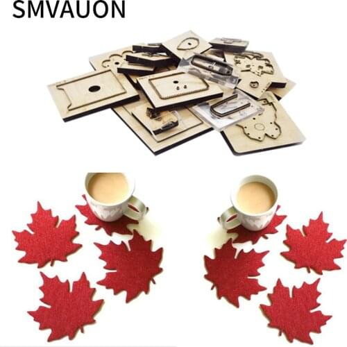 SMVAUON Leather Tools Japanese Steel Knife Maple Leaf Coaster Cutter Die Diy Cutting Mold Wood Diese New Dies For 2021