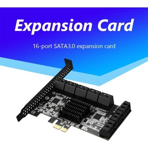 SATA PCIE 1X Adapter 6/10/16 Ports PCIE X4 X8 X16 to SATA 3.0 6Gbps Rate Riser Expansion Card PCI Express SATA III Controller