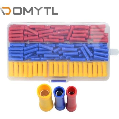 200Pcs BV1 BV2 BV5 Splice Wiring Connector Insulated Cold-pressed Terminal Copper End Middle Joint