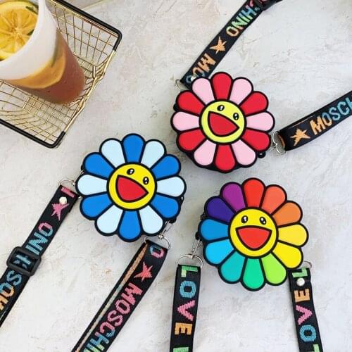 New Style Sunflowers Shoulder Bags Cute Mini Purse Soft Silica Gel Clutch Bag Girls Fashion Crossbody Bags For Women Handbags