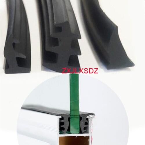 T type aluminum alloy door and window glass fixed rubber sealing strip windproof weatherstrip gap slot