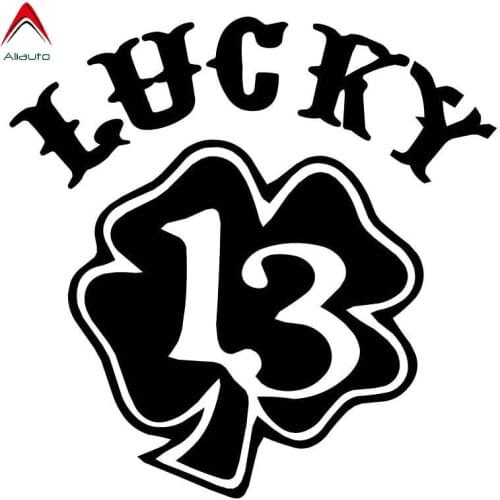 Aliauto Personality Car Sticker Lucky 13 Clover Shamrock Vinyl Motorcycle Decoration Reflective Creative Decal,17cm*17cm