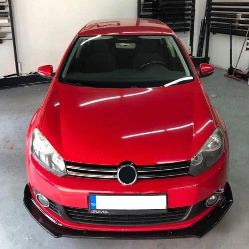 Volkswagen Golf 6 Mk6 Front Bumper Attachment 2009 2010 2011 2012 Gloss Black 3 Pcs