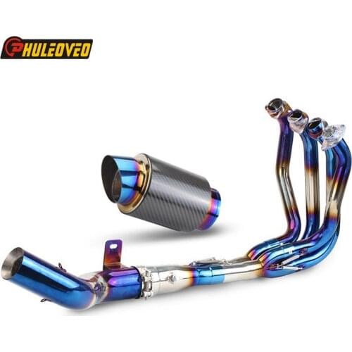 Z900 Exhaust System Header Tube with ID:77mm Exhaust Carbon Motorcycle Exhaust Muffler Escape Front Link Pipe for Z900 2017-2020