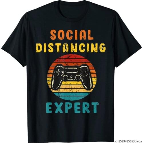 Funny Social Distance Vintage Retro Gamer Video Game Player T-Shirt