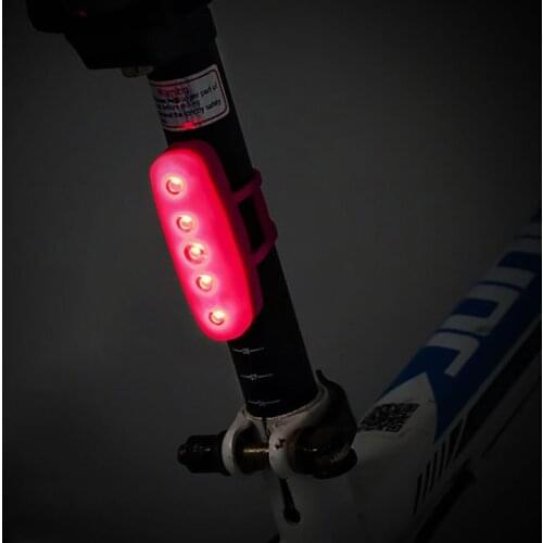 MTB Bike USB Rechargeable Bicycle Light Silicone Decoration Light Bicycle Tail Light Waterproof Front Rear Lamp Bike Tail Light