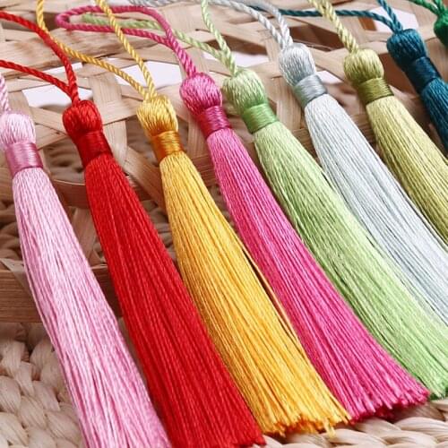 10-100pcs13cm Color Polyester Silk Tassels DIY Craft Bookmark Curtain Jewelry Hang Rope Fringe Trim Clothes Sewing Accessories
