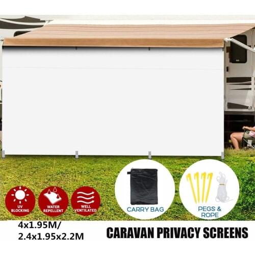 2.4x1.95x2.2m Privacy Screen Sun Shade Sunscreen Waterproof Tent Shade Ultralight Awning Sunshade Roll Out for Caravan Trucks