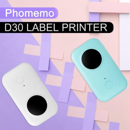 D30 Thermal Mini Printers Square Adhesive Paper Wireless Ticket Sticker Machine Mini Impresora Phomemo D30 Inkless Label Makers