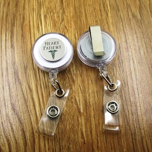 Heart patient ID Badge Reel for Docter Nurse Teacher Student retractable recoil id badge holder office work fun