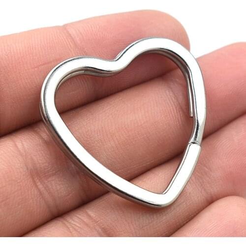 Jewelry Findings Stainless Steel Key Ring Heart/Five-pointed Star/Square For DIY Key Chain Manual Accessories Wholesale