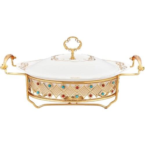 Household Soup Pot Ceramic Pot Heating Multi-Purpose Self-Service Buffet Stove 1.0/1.5/2.0 L For Wedding Party