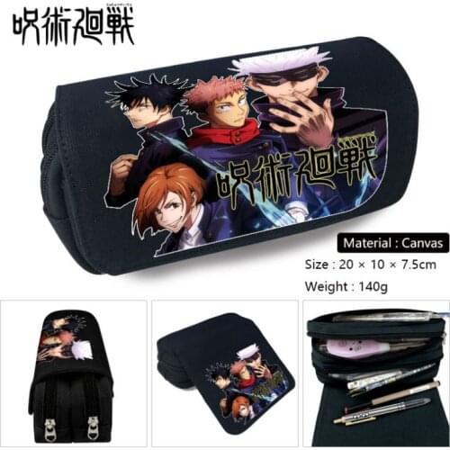 Anime Jujutsu Kaisen Pencil Case Make-Up Cosmetic Bag Stationery Box Students School Pen Pencile Pouch Bags Gift