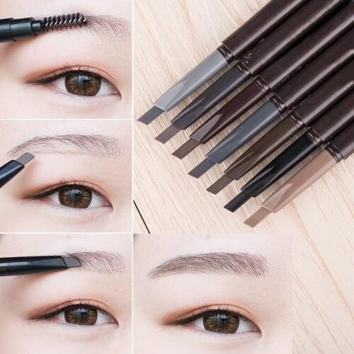 5 Color Double Ended Eyebrow Pencil Waterproof Long Lasting No Blooming Rotatable Triangle Eye Brow Tattoo Pen Makeup TSLM1